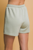 Olive Stone Elastic Waist Shorts