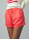 Coral Linen Relaxed Shorts