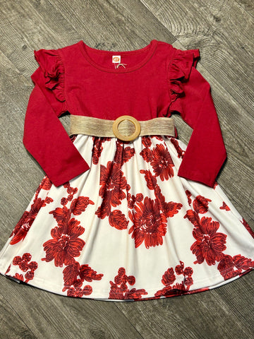 Burgundy Floral Dress