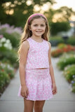 Lt. Pink Cheetah Printed Top & Skort