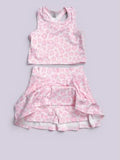 Lt. Pink Cheetah Printed Top & Skort