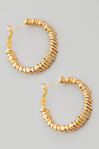 Gold Metallic Block Earrings
