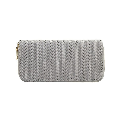 Weave Zipper Wallet - Grey