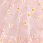 Pink Daisy Mesh Overlay Dress