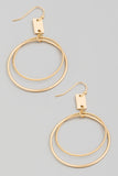 Gold Double Hoops Earrings