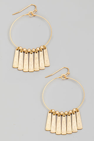 Gold Charms Hoop Earrings