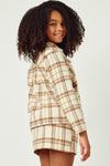 Girls Brushed Plaid Shacket