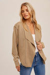 Taupe French Terry Crop Jacket