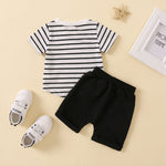 Striped Tee/Shorts Set