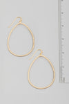 Gold Ribbed Oval Earrings
