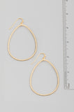 Gold Ribbed Oval Earrings
