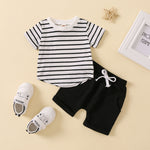 Striped Tee/Shorts Set