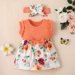 Orange Floral Dress w/ Headpiece