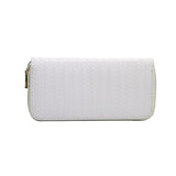 Weave Zipper Wallet - White