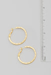 Gold Flat Textured Hoop Earrings