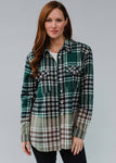 Green, Black & White Plaid Flannel