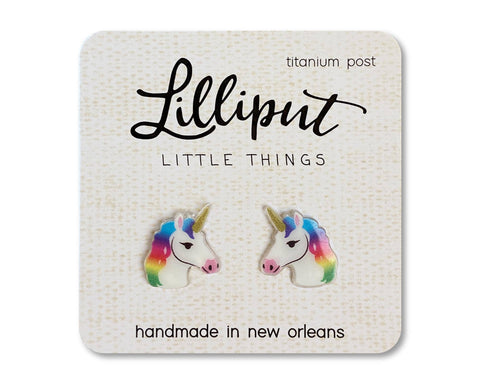 NEW Rainbow Unicorn Earrings