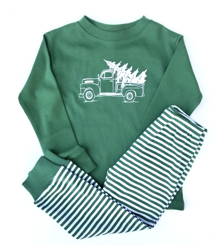 Christmas Truck Pajamas - Green