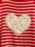 Striped Crochet Heart Top