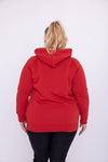 Red Oversized Hoodie Pullover ( PLUS)
