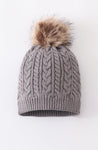 Grey Baby/Toddler/Adult Cable Knit Hat