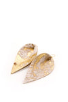 Gold Wash Leather Leaf Earrings