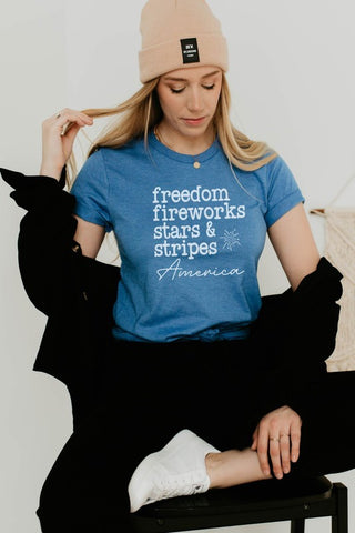 Freedom Fireworks Tee - Heather Royal