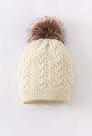 Cream Baby/Toddler/Adult Cable Knit Hat