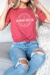 America Stars Graphic Tee - Heather Red