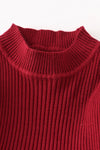 Burgundy Ribbed Sweater Dress